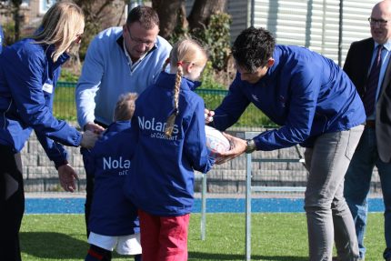 Paul Nolan of Nolan’s Supermarkets Sponsors Clontarf Bulls Jackets At Clontarf Rugby